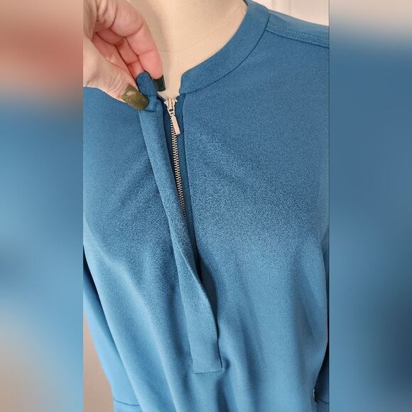 Hilary Radley Turquoise Blue zipper blouse - Size Medium - Picture 2 of 11